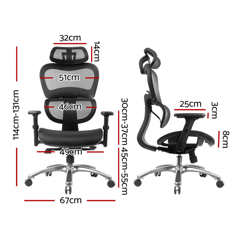 Mesh Office Chair High Back Executive Computer Chairs Black - Furniture > Office - Rivercity House & Home Co. (ABN 18 642 972 209) - Affordable Modern Furniture Australia
