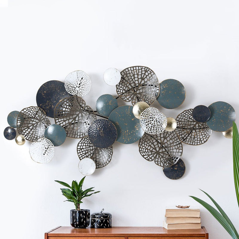Leaf Circles Metal Wall Art Hanging Sculpture 132cm - Home & Garden > Decor - Rivercity House & Home Co. (ABN 18 642 972 209) - Affordable Modern Furniture Australia