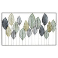 Metal Wall Art Hanging Sculpture Leaf Framed