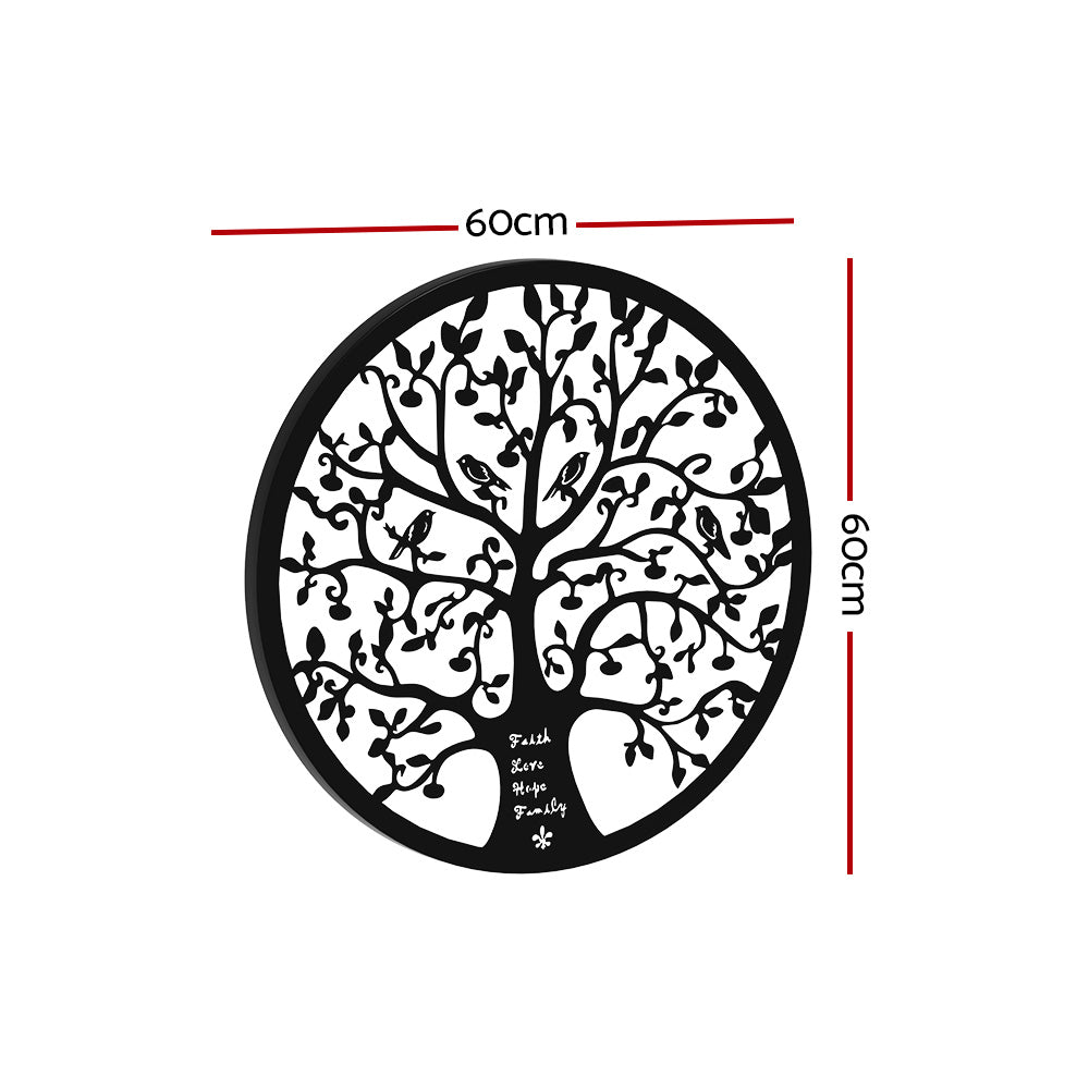 Hanging Tree Of Life Metal Wall Art Black - Home & Garden > Decor - Rivercity House & Home Co. (ABN 18 642 972 209) - Affordable Modern Furniture Australia