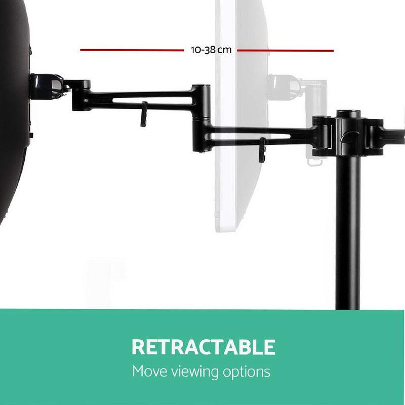 Monitor Arm Mount Dual Black - Furniture > Office - Rivercity House & Home Co. (ABN 18 642 972 209) - Affordable Modern Furniture Australia