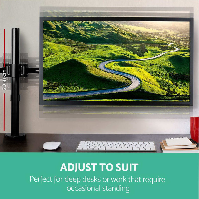 Monitor Arm Mount Dual Black - Furniture > Office - Rivercity House & Home Co. (ABN 18 642 972 209) - Affordable Modern Furniture Australia