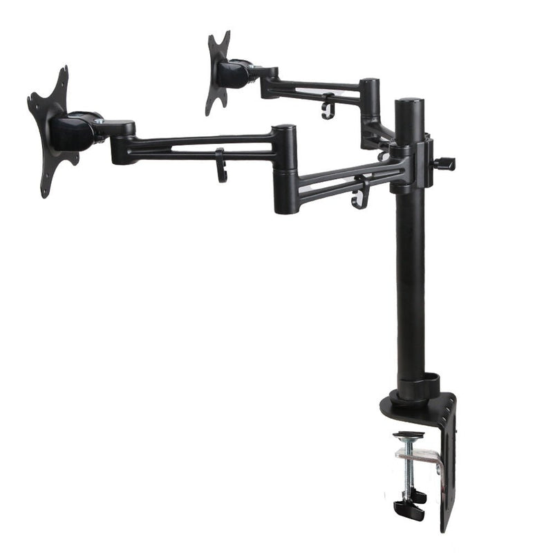 Monitor Arm Mount Dual Black - Furniture > Office - Rivercity House & Home Co. (ABN 18 642 972 209) - Affordable Modern Furniture Australia