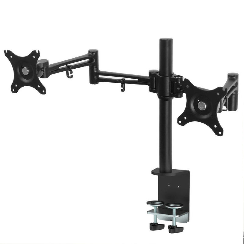 Monitor Arm Mount Dual Black - Furniture > Office - Rivercity House & Home Co. (ABN 18 642 972 209) - Affordable Modern Furniture Australia