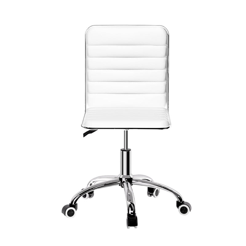 Artiss Office Chair Computer Desk Gaming Chairs PU Leather Low Back White - Furniture > Office - Rivercity House & Home Co. (ABN 18 642 972 209)