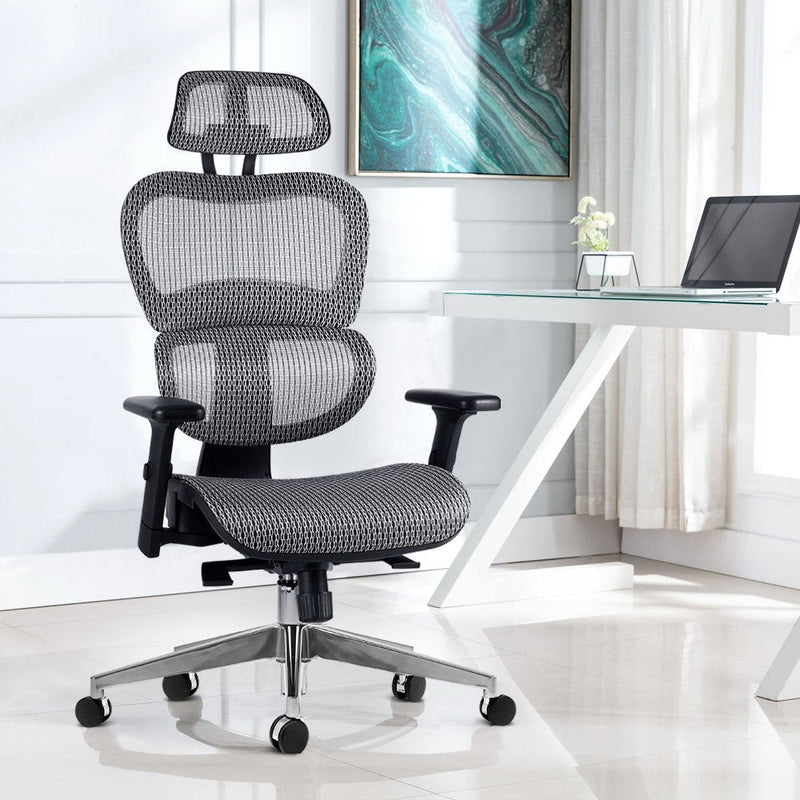 High Back Executive Mesh Chair Grey - Furniture > Office - Rivercity House & Home Co. (ABN 18 642 972 209) - Affordable Modern Furniture Australia