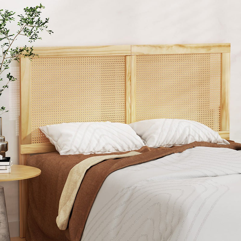 Double Size | Ribo Rattan Bed Head Headboard Pine - Furniture > Bedroom - Rivercity House & Home Co. (ABN 18 642 972 209) - Affordable Modern Furniture Australia