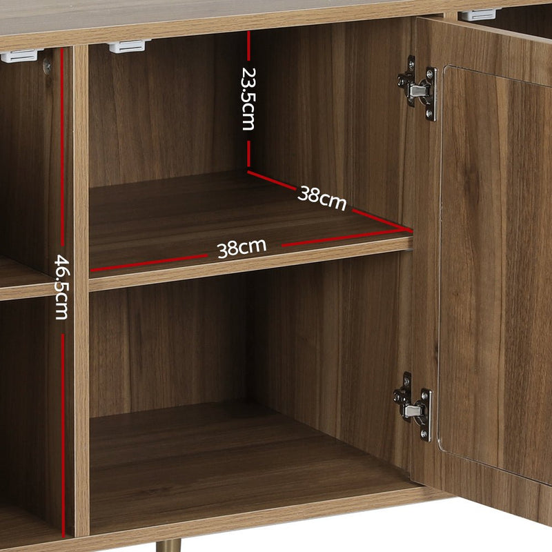 Rattan Buffet Sideboard Storage Cupboard 120CM Dark Oak - Furniture > Living Room - Rivercity House & Home Co. (ABN 18 642 972 209) - Affordable Modern Furniture Australia