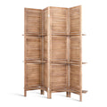 Room Divider Privacy Screen Foldable Partition Stand 4 Panel Brown