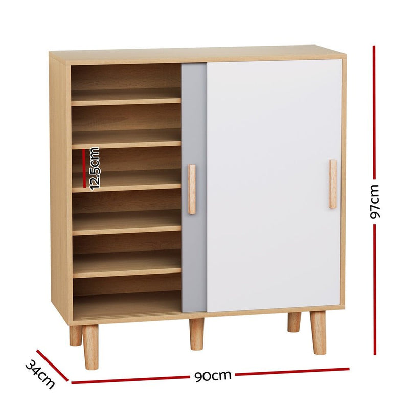 Artiss Shoe Cabinet 30 Pairs Sliding Doors - Furniture > Bedroom - Rivercity House & Home Co. (ABN 18 642 972 209) - Affordable Modern Furniture Australia