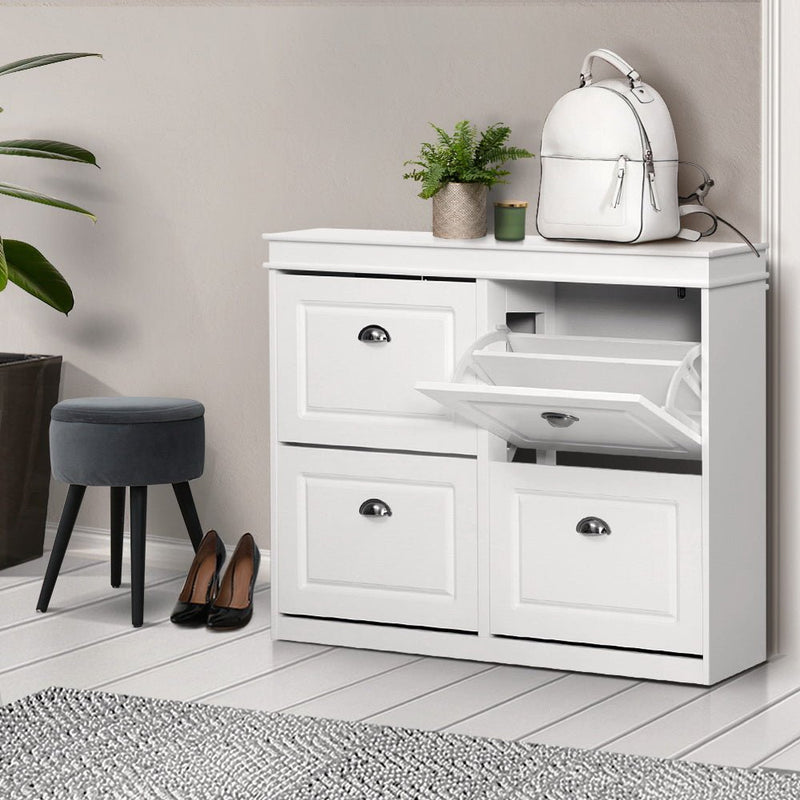 Shoe Cabinet Shoe Storage Organiser White - Furniture > Living Room - Rivercity House & Home Co. (ABN 18 642 972 209) - Affordable Modern Furniture Australia