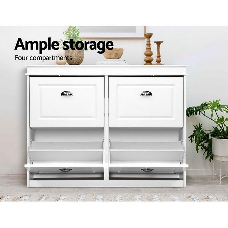 Shoe Cabinet Shoe Storage Organiser White - Furniture > Living Room - Rivercity House & Home Co. (ABN 18 642 972 209) - Affordable Modern Furniture Australia