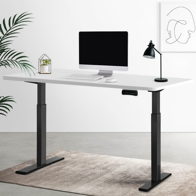 Standing Desk Electric Adjustable Sit Stand Desks Black White 140cm - Furniture > Office - Rivercity House & Home Co. (ABN 18 642 972 209) - Affordable Modern Furniture Australia