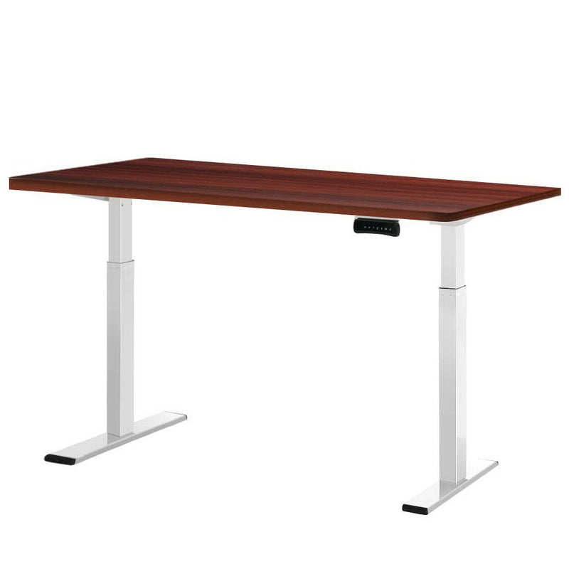 Artiss Standing Desk Electric Adjustable Sit Stand Desks White Walnut 140cm - Furniture > Office - Rivercity House & Home Co. (ABN 18 642 972 209)
