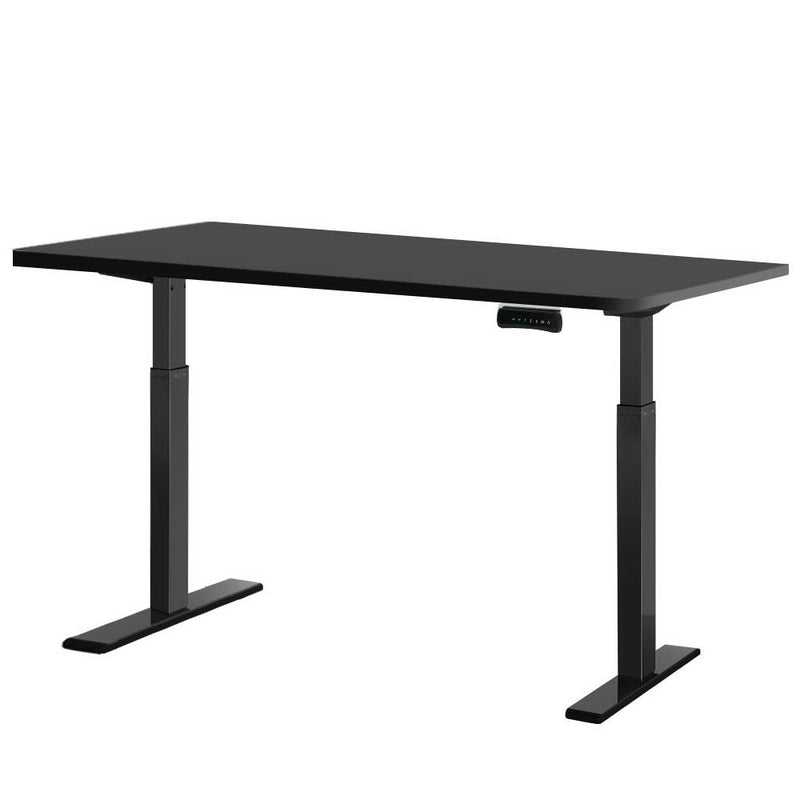 Artiss Standing Desk Electric Height Adjustable Sit Stand Desks Black 140cm - Furniture > Office - Rivercity House & Home Co. (ABN 18 642 972 209)