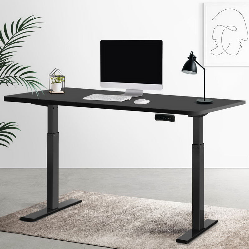 Standing Desk Electric Height Adjustable Sit Stand Desks Black 140cm - Furniture > Office - Rivercity House & Home Co. (ABN 18 642 972 209) - Affordable Modern Furniture Australia