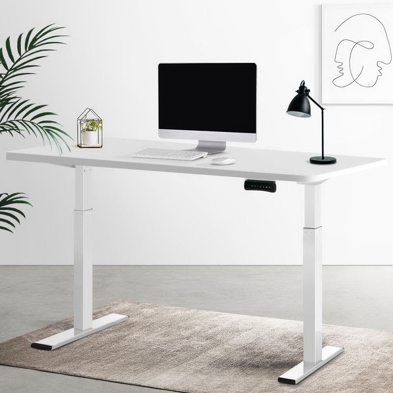 Artiss Standing Desk Electric Height Adjustable Sit Stand Desks Table White - Furniture > Office - Rivercity House & Home Co. (ABN 18 642 972 209)