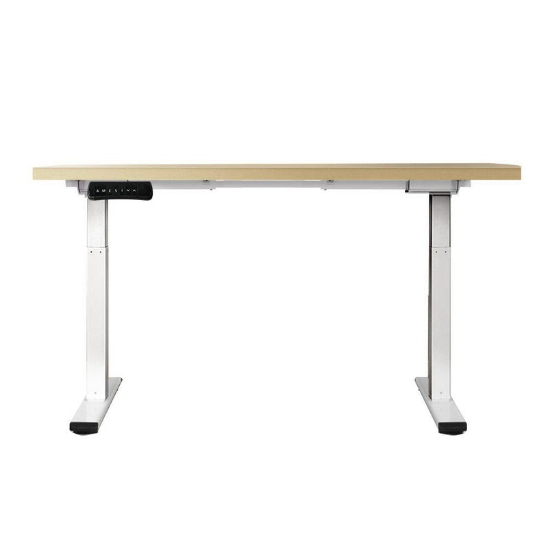Artiss Standing Desk Electric Height Adjustable Sit Stand Desks White Oak 140cm - Furniture > Office - Rivercity House & Home Co. (ABN 18 642 972 209)