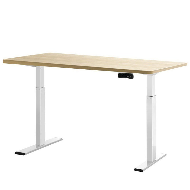 Standing Desk Electric Height Adjustable Sit Stand Desks White Oak - Furniture > Office - Rivercity House & Home Co. (ABN 18 642 972 209) - Affordable Modern Furniture Australia