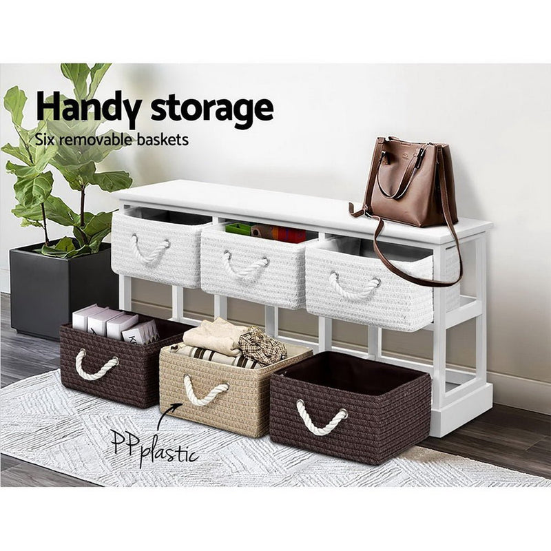 Storage Bench Organiser With 6 Drawers - Furniture > Living Room - Rivercity House & Home Co. (ABN 18 642 972 209) - Affordable Modern Furniture Australia