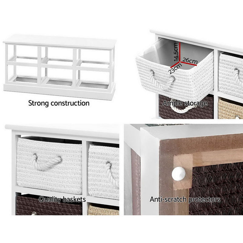 Storage Bench Organiser With 6 Drawers - Furniture > Living Room - Rivercity House & Home Co. (ABN 18 642 972 209) - Affordable Modern Furniture Australia