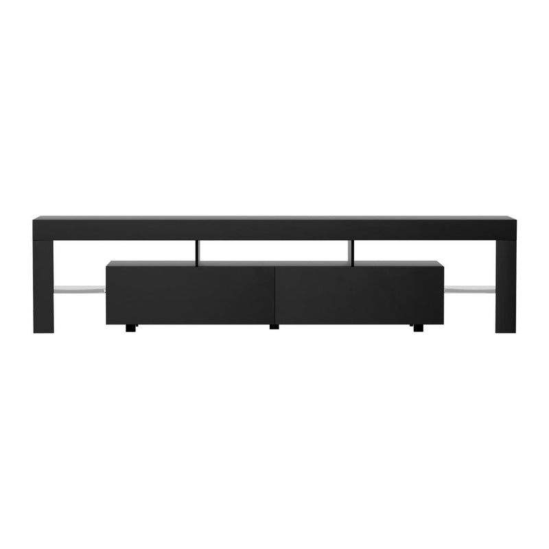 200CM LED Entertainment Unit in Black Gloss - Furniture > Living Room - Rivercity House & Home Co. (ABN 18 642 972 209) - Affordable Modern Furniture Australia