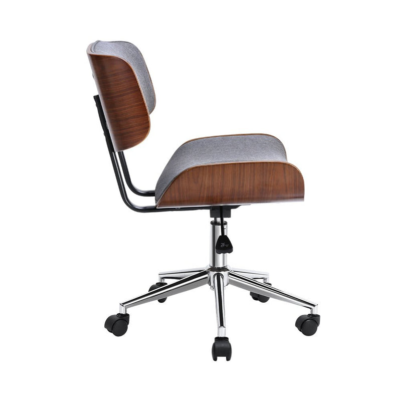 Wooden Fabric Office Chair Grey - Furniture > Office - Rivercity House & Home Co. (ABN 18 642 972 209) - Affordable Modern Furniture Australia