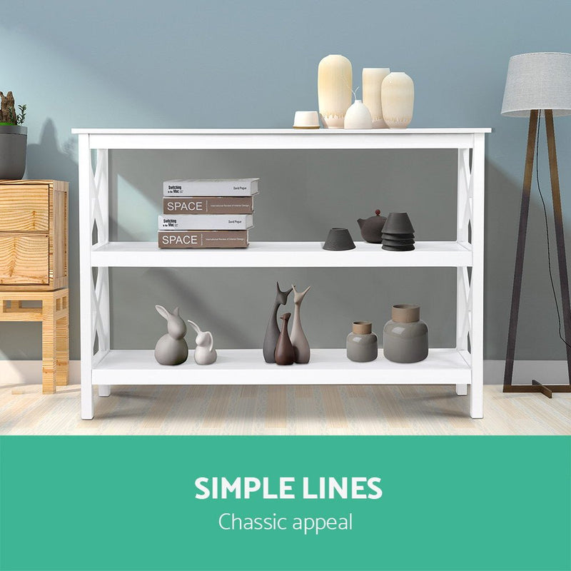 Wooden Storage Console Table - White - Furniture > Living Room - Rivercity House & Home Co. (ABN 18 642 972 209) - Affordable Modern Furniture Australia
