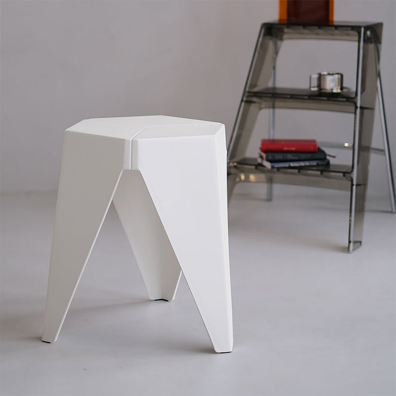 Set of 2 Stacking Puzzle Stools White - Furniture > Bar Stools & Chairs - Rivercity House & Home Co. (ABN 18 642 972 209) - Affordable Modern Furniture Australia