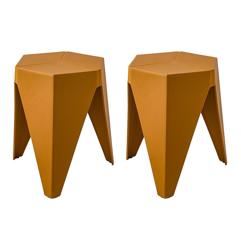 Set of 2 Stacking Puzzle Stools Yellow - Furniture > Bar Stools & Chairs - Rivercity House & Home Co. (ABN 18 642 972 209) - Affordable Modern Furniture Australia