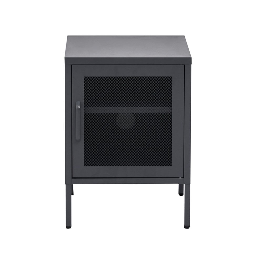 Mesh Metal Bedside Table Cabinet - Black - Furniture > Bedroom - Rivercity House & Home Co. (ABN 18 642 972 209) - Affordable Modern Furniture Australia
