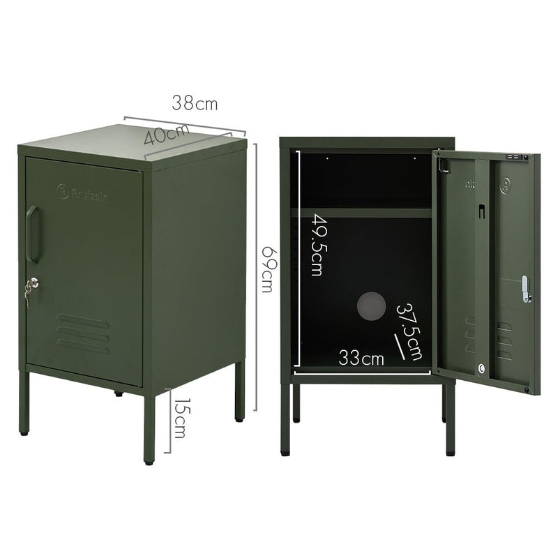 ArtissIn Bedside Table Metal Cabinet - MINI Green - Furniture > Bedroom - Rivercity House & Home Co. (ABN 18 642 972 209)