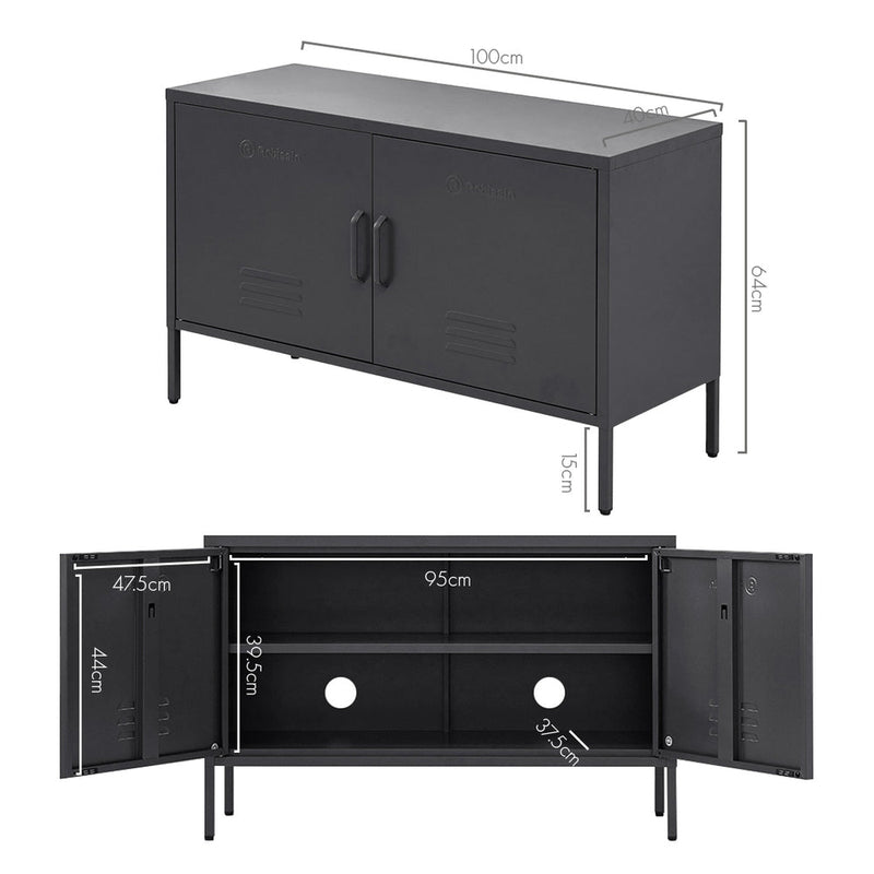 ArtissIn Buffet Sideboard Metal Cabinet - BASE Charcoal - Furniture > Living Room - Rivercity House & Home Co. (ABN 18 642 972 209)