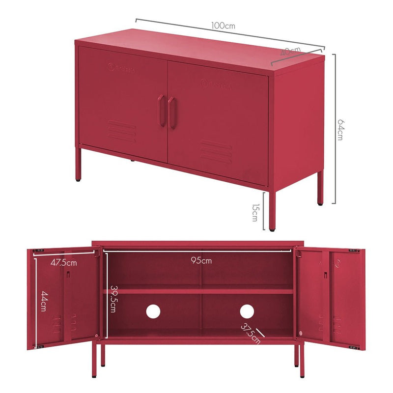 ArtissIn Buffet Sideboard Metal Cabinet - BASE Pink - Furniture > Living Room - Rivercity House & Home Co. (ABN 18 642 972 209)
