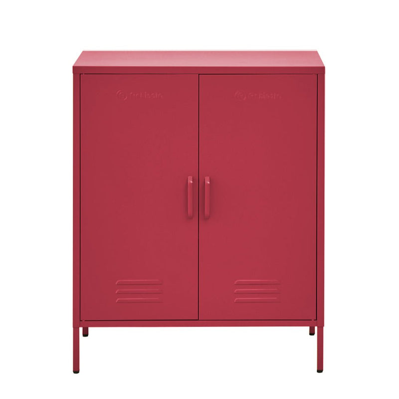 Tall Metal Locker Style Buffet Sideboard Cabinet - Pink - Furniture > Living Room - Rivercity House & Home Co. (ABN 18 642 972 209) - Affordable Modern Furniture Australia