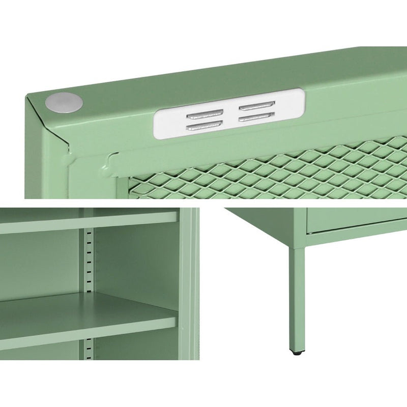 Elsa Buffet Sideboard Metal Locker Display Cabinet Green - Furniture > Living Room - Rivercity House & Home Co. (ABN 18 642 972 209) - Affordable Modern Furniture Australia