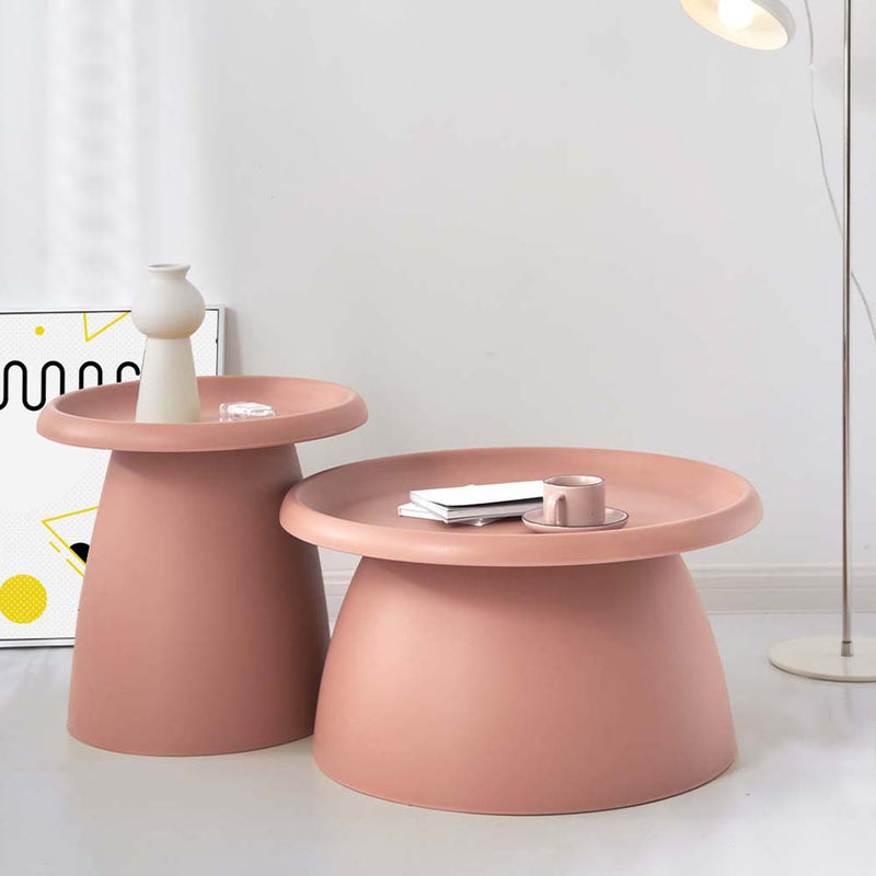 ArtissIn Coffee Table Round 52CM Plastic Pink - Furniture > Living Room - Rivercity House & Home Co. (ABN 18 642 972 209)
