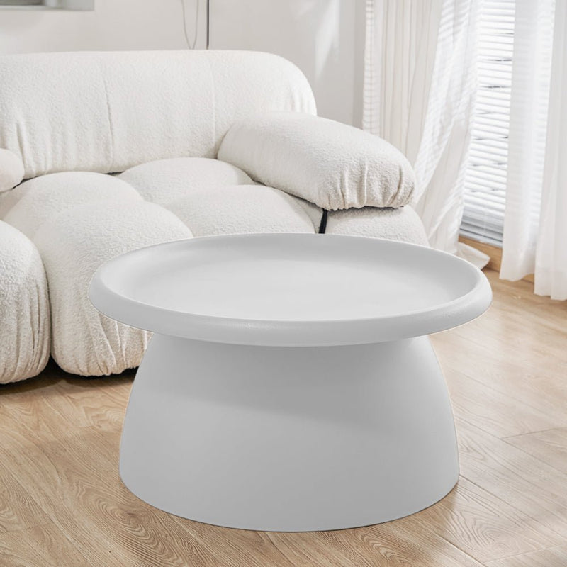 ArtissIn Coffee Table Round 71CM Plastic White - Furniture > Living Room - Rivercity House & Home Co. (ABN 18 642 972 209)