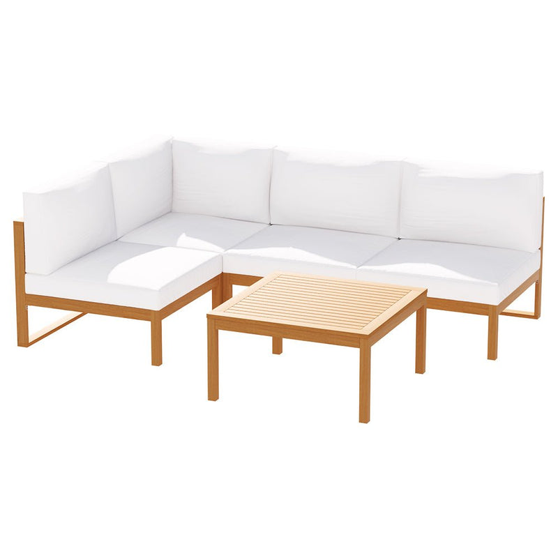 Iluka 5 Piece Acacia Wood Outdoor Sofa Set - Furniture > Outdoor - Rivercity House & Home Co. (ABN 18 642 972 209) - Affordable Modern Furniture Australia
