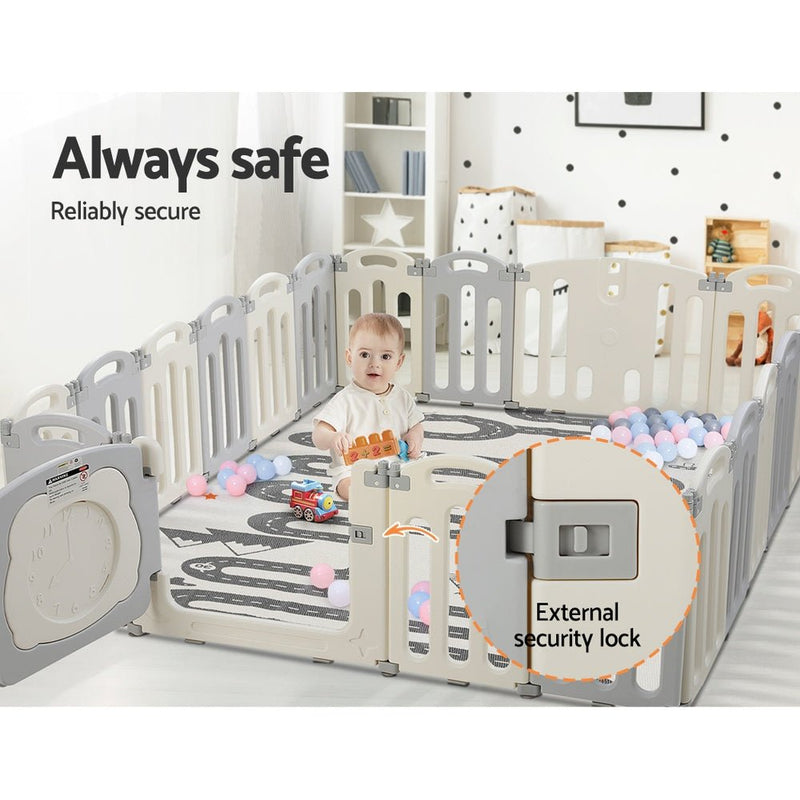 Baby Playpen 20 Panels Foldable Toddler Fence Safety Play Activity Centre - Baby & Kids > Nursing - Rivercity House & Home Co. (ABN 18 642 972 209) - Affordable Modern Furniture Australia