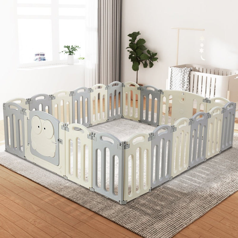 Baby Playpen 20 Panels Foldable Toddler Fence Safety Play Activity Centre - Baby & Kids > Nursing - Rivercity House & Home Co. (ABN 18 642 972 209)