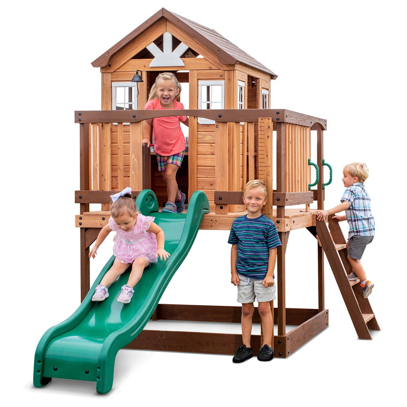 Backyard Discovery Echo Heights Cubby House with Slide - Baby & Kids > Toys - Rivercity House & Home Co. (ABN 18 642 972 209) - Affordable Modern Furniture Australia