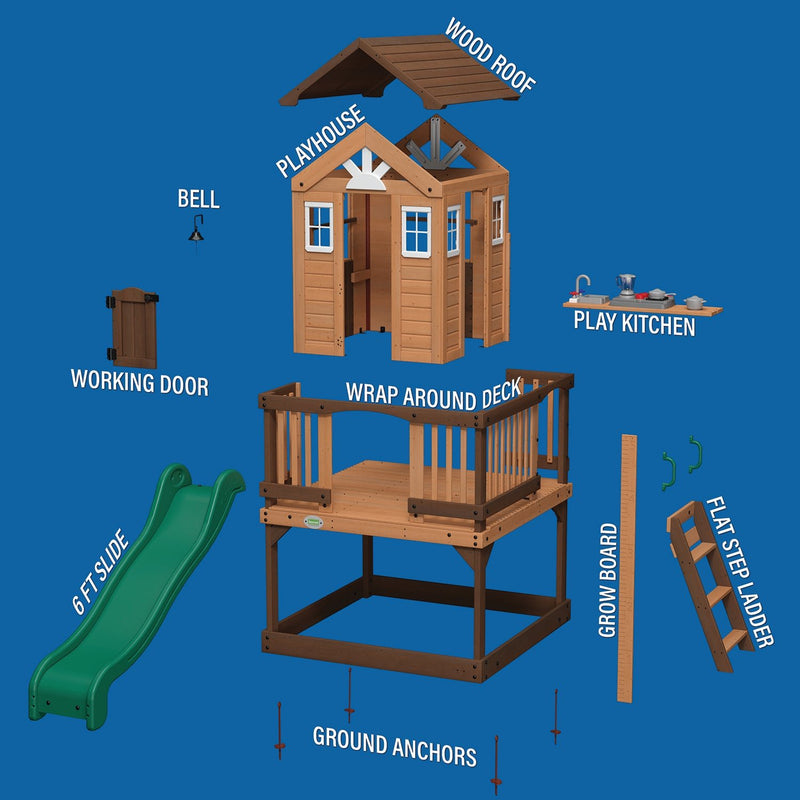 Backyard Discovery Echo Heights Cubby House with Slide - Baby & Kids > Toys - Rivercity House & Home Co. (ABN 18 642 972 209) - Affordable Modern Furniture Australia