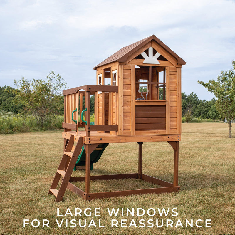 Backyard Discovery Echo Heights Cubby House with Slide - Baby & Kids > Toys - Rivercity House & Home Co. (ABN 18 642 972 209) - Affordable Modern Furniture Australia