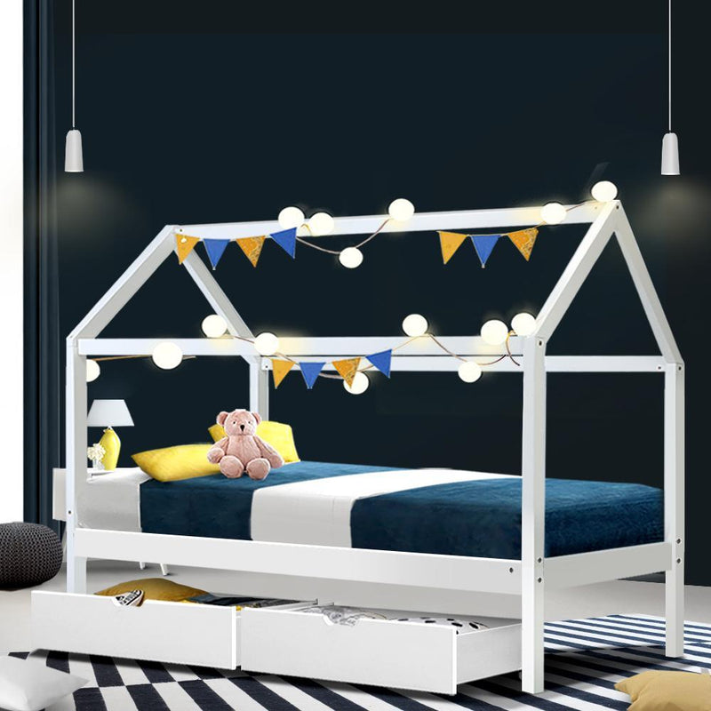 Bali Wooden Single Bed Frame White - Furniture > Bedroom - Rivercity House & Home Co. (ABN 18 642 972 209) - Affordable Modern Furniture Australia