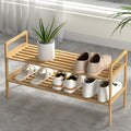 Bamboo 2 Tier Shoe Rack Pine