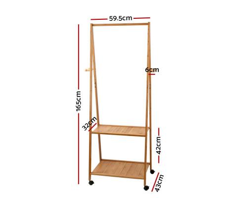 Bamboo Clothes Hanger Stand & Display Shelf - Rivercity House & Home Co. (ABN 18 642 972 209) - Affordable Modern Furniture Australia