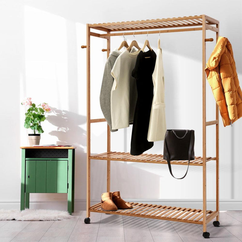 Bamboo Coat Stand Garment Hanger - Rivercity House & Home Co. (ABN 18 642 972 209) - Affordable Modern Furniture Australia