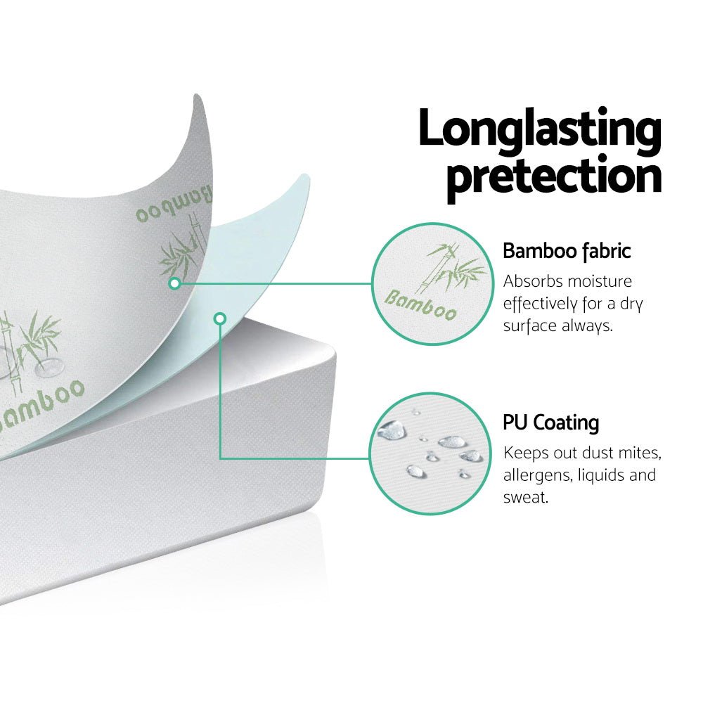 Bamboo Mattress Protector Queen - Rivercity House & Home Co. (ABN 18 642 972 209) - Affordable Modern Furniture Australia