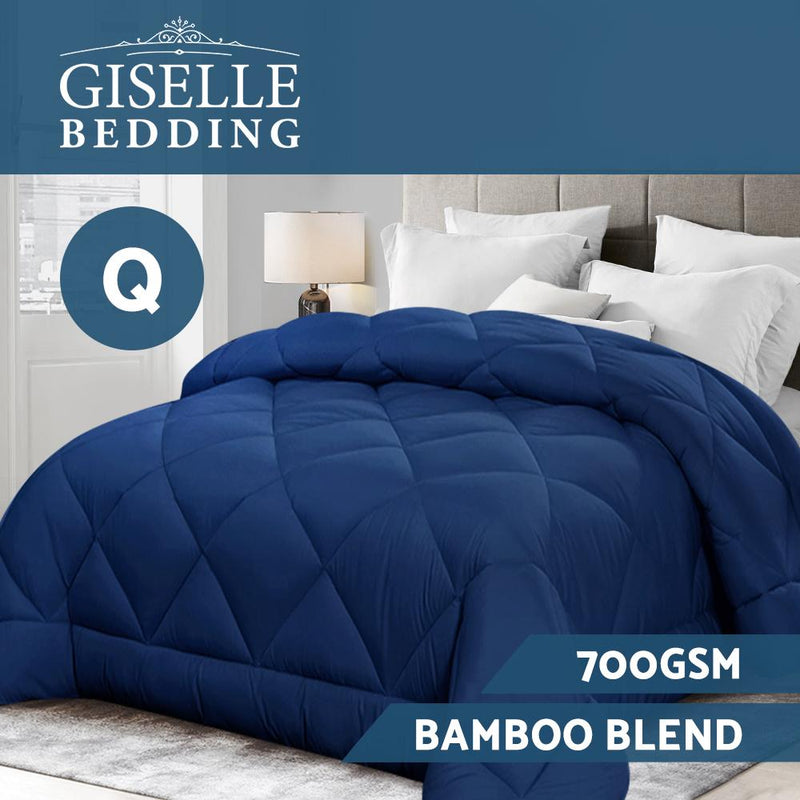 Bamboo Microfibre Quilt Queen 700GSM Doona All Season Blue - Home & Garden > Bedding - Rivercity House & Home Co. (ABN 18 642 972 209) - Affordable Modern Furniture Australia
